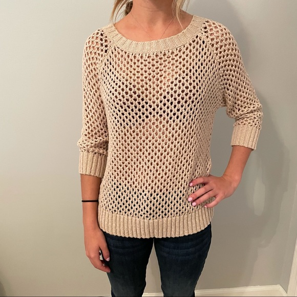 Willi Smith Tan Sweater with faux full length back zipper Size Large - Picture 1 of 4